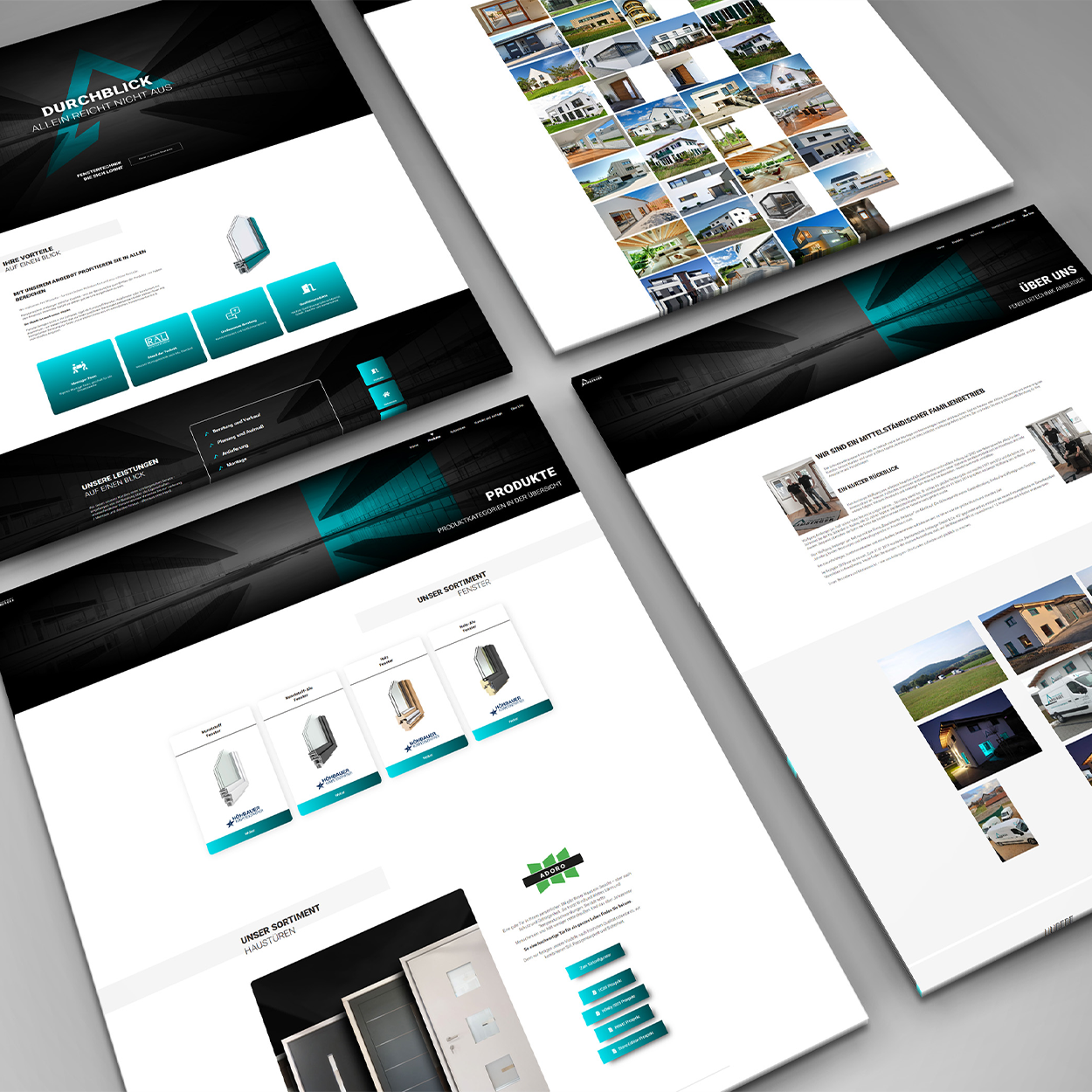 Perspektivische Ansicht eines kundenorientierten Webdesigns.